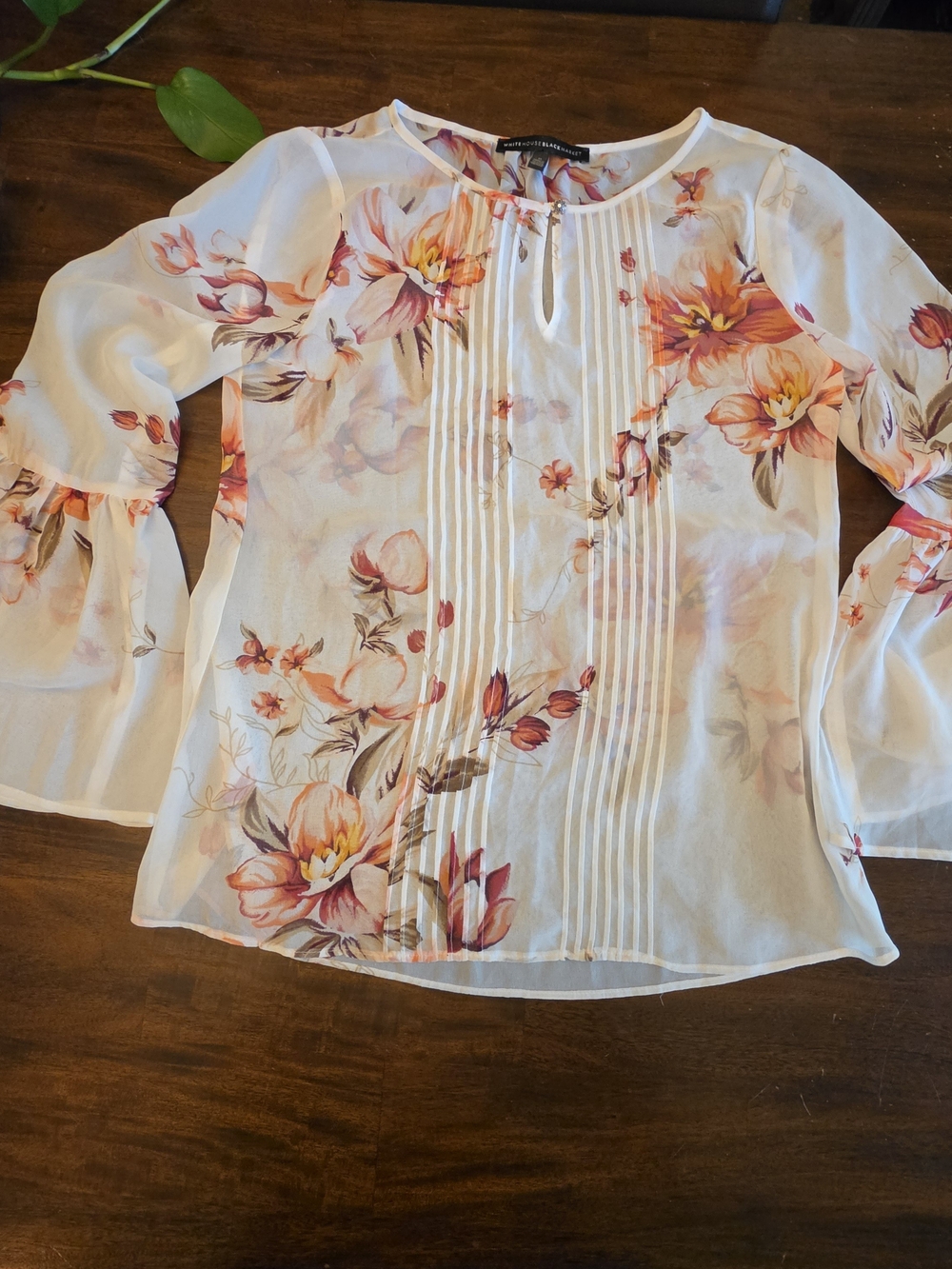 White House Black Market Floral Chiffon Blouse & Cami Set - Size 0